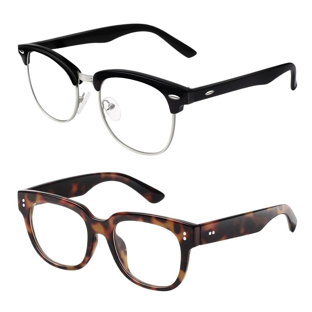 2705 Fashion Thick Big Square Frame Glasses & Vintage Inspired Classic Horn
